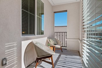 Model Patio at Alivia Apartments in Whittier CA